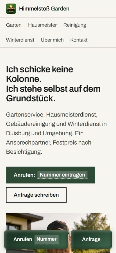 Dieselbe Startseite auf dem Smartphone.