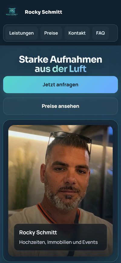 Dieselbe Startseite auf dem Smartphone.